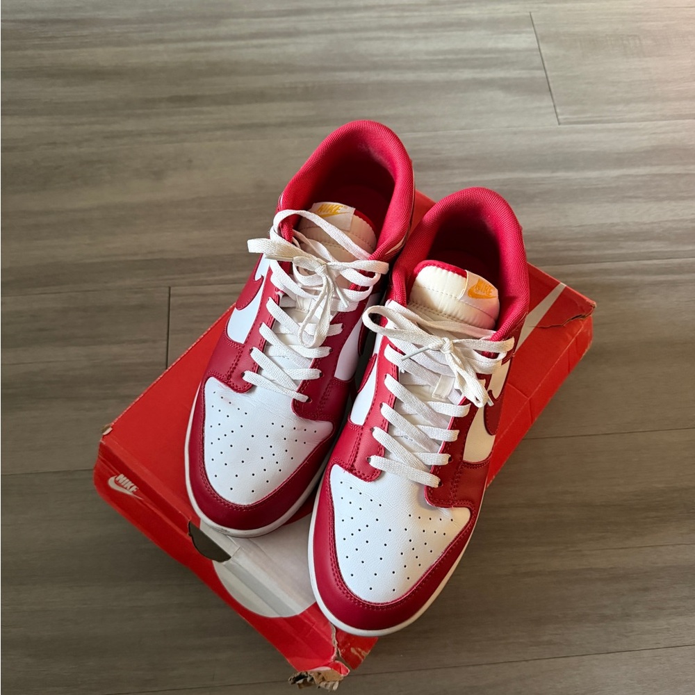Nike Red and White Athletic Shoes